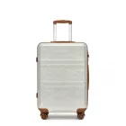 Miss Lulu London K1871-1L - Kono ABS 24 Zoll geformter horizontaler Design-bőrönd - Camouflage Creme és barna