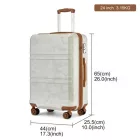 Miss Lulu London K1871-1L - Kono ABS 24 Zoll geformter horizontaler Design-bőrönd - Camouflage Creme és barna