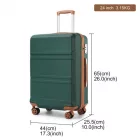 Miss Lulu London K1871-1L - Kono ABS 24 Zoll geformter horizontaler Design-bőrönd - zöld és barna