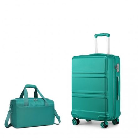 Miss Lulu London K1871-1L+EA2321 - Kono ABS 20 Zoll Geformtes horizontales Design 2-darabos bőrönd szett Kabinentasche Blaugrün