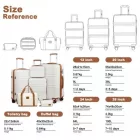 Miss Lulu London K1871-1L+EA2212 - Kono 6 darab ABS bőrönd szett  4-Rad-Design Einschließlich sminkzseb utazótáska és piperetáska - Creme