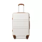 Miss Lulu London K1871-1L - Kono ABS 28 Zoll geformter horizontaler Design-bőrönd - Creme