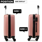 Miss Lulu London K1872L - Kono 24 Zoll ABS-bőrönd 4-Rad-Spinner-bőrönd - Nackt