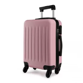   Miss Lulu London K1872L - Kono 24 Zoll ABS-bőrönd 4-Rad-Spinner-bőrönd - rózsaszín