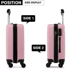 Miss Lulu London K1872L - Kono 24 Zoll ABS-bőrönd 4-Rad-Spinner-bőrönd - rózsaszín