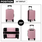 Miss Lulu London K1872L - Kono 24 Zoll ABS-bőrönd 4-Rad-Spinner-bőrönd - rózsaszín