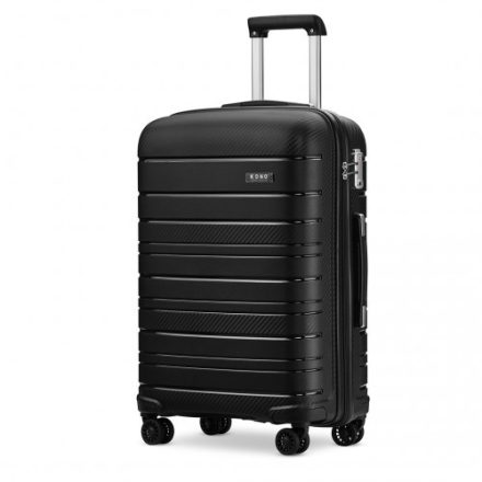 Miss Lulu London K2091L - Kono 28-Zoll-Hartschalen-PP-bőrönd több-Textur klasszikus Collection fekete