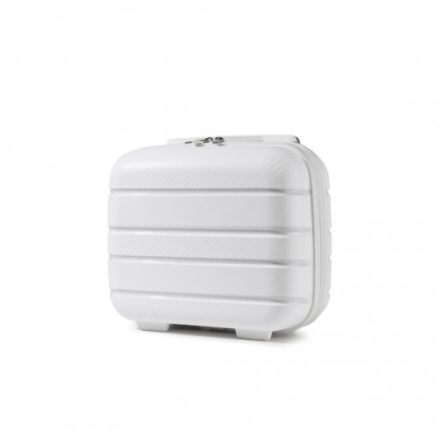 Miss Lulu London K2091L - Kono 14 Zoll több Textur Harte Schale PP bőrönd klasszikus Kollekció fehér