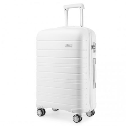 Miss Lulu London K2091L - Kono 28-Zoll-Hartschalen-PP-bőrönd több-Textur klasszikus Collection fehér