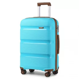   Miss Lulu London K2092L - Kono 20 Zoll Helles PP keményfalú-kézipoggyász in Kabinengröße - kék és barna
