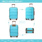 Miss Lulu London K2092L - Kono 20 Zoll Helles PP keményfalú-kézipoggyász in Kabinengröße - kék és barna