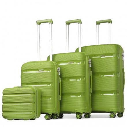 Miss Lulu London K2092L - Kono Helles Hartschale PP-bőrönd TSA-zár és bőrönd 4er szett klasszikus Kollekció zöld