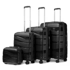 Miss Lulu London K2094L - Kono Leichtes 4-darabos keményfalú-bőrönd szett  Polypropylen  TSA-zár és Kosmetikkoffer – fekete
