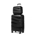 Miss Lulu London K2094L - Kono 14/20 Zoll leichtes Polypropylen-keményfalú-2-darabos bőrönd-szett  TSA-zár és Kosmetikkoffer - fekete