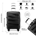 Miss Lulu London K2094L - Kono 24 Zoll könnyű Polypropylen bőrönd  TSA-zár - fekete