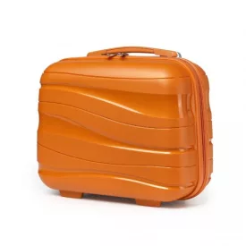   Miss Lulu London K2094L - Kono 14 Zoll könnyű Polypropylen Harte Schale Kosmetikkoffer - narancssárga