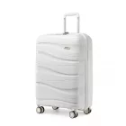 Miss Lulu London K2094L - Kono 20 Zoll könnyű Polypropylen bőrönd  TSA-zár - Creme Weiß