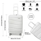 Miss Lulu London K2094L - Kono 24 Zoll könnyű Polypropylen bőrönd  TSA-zár - Creme Weiß