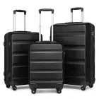 Miss Lulu London K2191L - Kono 3-teilig könnyű ABS Hardshell bőrönd Satz - 19, 24, 28 Zoll  biztonságos TSA-zár - fekete