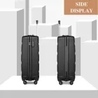 Miss Lulu London K2191L - Kono 19 Zoll Kabinengröße Handgepäckkoffer - Stromlinienförmig Leichtes Súly ABS Hardshell  Sicher TSA-zár - fekete