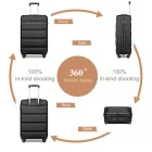 Miss Lulu London K2191L - Kono 19 Zoll Kabinengröße Handgepäckkoffer - Stromlinienförmig Leichtes Súly ABS Hardshell  Sicher TSA-zár - fekete