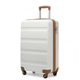   Miss Lulu London K2191L - Kono 19 Zoll Kabinengröße Handgepäckkoffer - Stromlinienförmig Leichtes Súly ABS Hardshell  Sicher TSA-zár - Creme