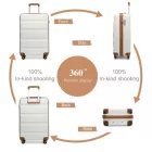 Miss Lulu London K2191L - Kono 19 Zoll Kabinengröße Handgepäckkoffer - Stromlinienförmig Leichtes Súly ABS Hardshell  Sicher TSA-zár - Creme