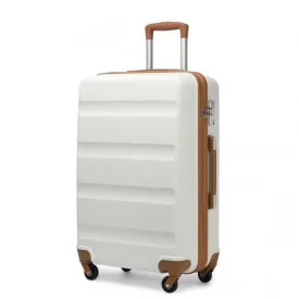   Miss Lulu London K2191L - Kono 24 Zoll Einchecken bőrönd - Stromlinienförmig ABS Hardshell bőrönd  biztonságos TSA-zár - Creme