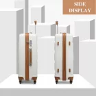 Miss Lulu London K2191L - Kono 24 Zoll Einchecken bőrönd - Stromlinienförmig ABS Hardshell bőrönd  biztonságos TSA-zár - Creme