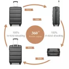 Miss Lulu London K2191L - Kono 19 Zoll Kabinengröße Handgepäckkoffer - Stromlinienförmig Leichtes Súly ABS Hardshell  Sicher TSA-zár - szürke