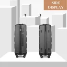 Miss Lulu London K2191L - Kono 24 Zoll Einchecken bőrönd - Stromlinienförmig ABS Hardshell bőrönd  biztonságos TSA-zár - szürke