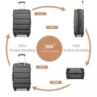 Miss Lulu London K2191L - Kono 24 Zoll Einchecken bőrönd - Stromlinienförmig ABS Hardshell bőrönd  biztonságos TSA-zár - szürke