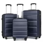 Miss Lulu London K2191L - Kono 3-teilig könnyű ABS Hardshell bőrönd Satz - 19, 24, 28 Zoll  biztonságos TSA-zár - Marineblau