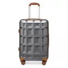 Miss Lulu London K2292L - Kono 24 Zoll könnyű keményfalú-ABS-bőrönd  TSA-zár - szürke