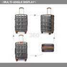 Miss Lulu London K2292L - Kono 24 Zoll könnyű keményfalú-ABS-bőrönd  TSA-zár - szürke