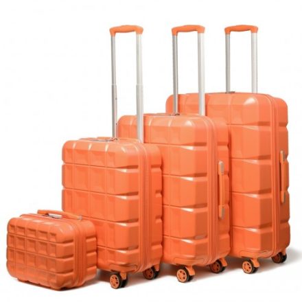 Miss Lulu London K2292L - Kono könnyű Hartschalen-ABS-bőrönd TSA-zár és bőrönd 4teiliges szett narancssárga