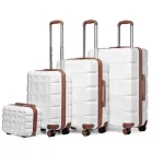 Miss Lulu London K2292L - Kono könnyű keményfalú-ABS-bőrönd  TSA-zár és bőrönd 4teiliges szett - Weiß