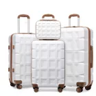 Miss Lulu London K2292L - Kono könnyű keményfalú-ABS-bőrönd  TSA-zár és bőrönd 4teiliges szett - Weiß