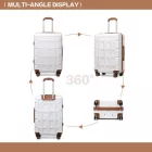 Miss Lulu London K2292L - Kono könnyű keményfalú-ABS-bőrönd  TSA-zár és bőrönd 4teiliges szett - Weiß