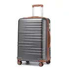 Miss Lulu London K2391L - British utazó 24 Zoll tartós Polycarbonat és ABS keményfalú-bőrönd  TSA-zár - szürke és barna