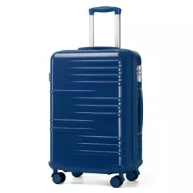   Miss Lulu London K2391L - British utazó 24 Zoll tartós Polycarbonat és ABS keményfalú-bőrönd  TSA-zár - Marine