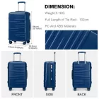 Miss Lulu London K2391L - British utazó 24 Zoll tartós Polycarbonat és ABS keményfalú-bőrönd  TSA-zár - Marine
