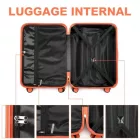 Miss Lulu London K2391L - British utazó 3er-Satz tartós Polycarbonat és ABS keményfalú-bőrönd  TSA-zár - narancssárga