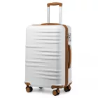 Miss Lulu London K2391L - British utazó 24 Zoll tartós Polycarbonat és ABS keményfalú-bőrönd  TSA-zár - Weiß