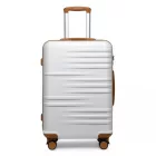 Miss Lulu London K2391L - British utazó 24 Zoll tartós Polycarbonat és ABS keményfalú-bőrönd  TSA-zár - Weiß