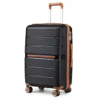 Miss Lulu London K2392L - British utazó 24 Zoll több-Textur Polypropylen keményfalú-bőrönd  TSA-zár - fekete