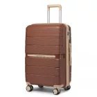 Miss Lulu London K2392L - British utazó 20 Zoll több-Textur Polypropylen keményfalú-bőrönd  TSA-zár - barna és Aprikose