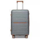 Miss Lulu London K2392L - British utazó 28 Zoll több-Textur Polypropylen keményfalú-bőrönd  TSA-zár - szürke és barna
