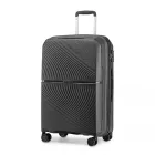 Miss Lulu London K2393L - British utazó 20 Zoll Spinner keményfalú PP bőrönd  TSA zár - fekete