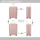 Miss Lulu London K2393L - British utazó 24 Zoll Spinner keményfalú PP bőrönd  TSA zár - Nackt